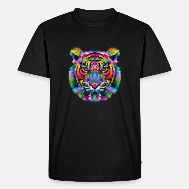 Tiger Tier - Männer Premium Bio T-Shirt - Schwarz