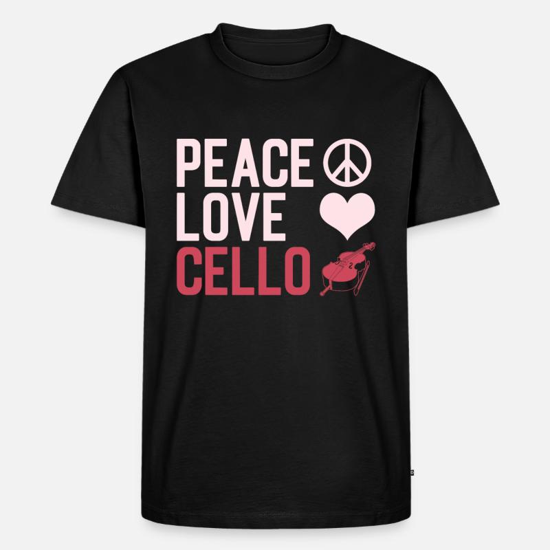 Cello - Männer Premium Bio T-Shirt - Schwarz