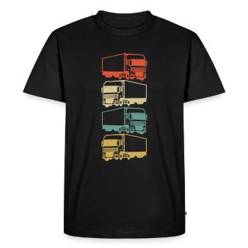 Truck driver truck lorry colorful - Men's Premium Organic T-Shirt - black - Front - Nico (187cm)