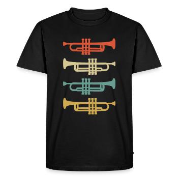Trompette Trompettes Trompette Couleur - T-shirt Premium bio Homme - noir - Devant - Nico (187cm)