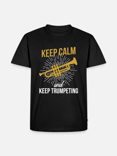 Trompete Trompeten Trompeter Ruhe - Männer Premium Bio T-Shirt - Schwarz