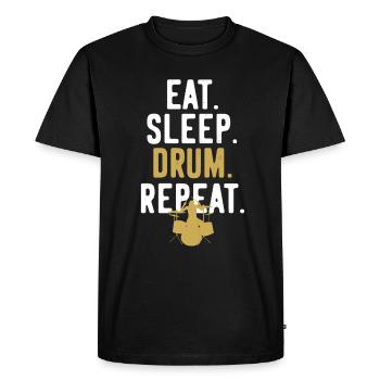 Drums drummer repeat - Men's Premium Organic T-Shirt - black - Front - Nico (187cm)