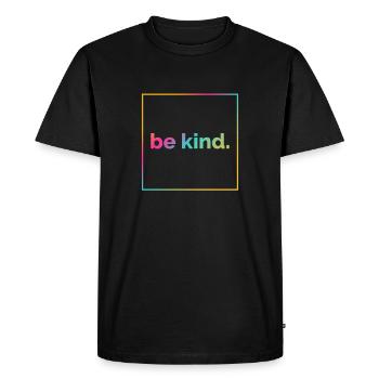 Enfant, gentillesse, diversité, humanité - T-shirt Premium bio Homme - noir - Devant - Nico (187cm)