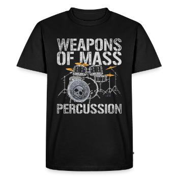 Batteur de batterie - T-shirt Premium bio Homme - noir - Devant - Nico (187cm)