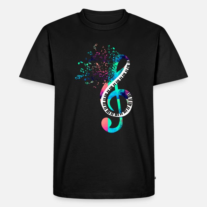 Klavier - Männer Premium Bio T-Shirt - Schwarz
