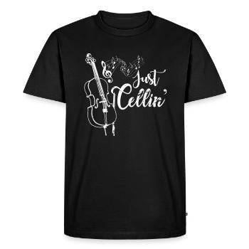 cello - Men's Premium Organic T-Shirt - black - Front - Nico (187cm)