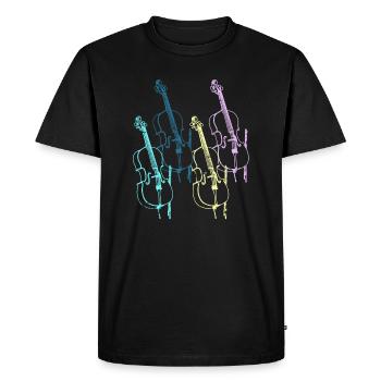 Cello musician music - Men's Premium Organic T-Shirt - black - Front - Nico (187cm)
