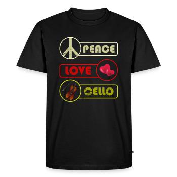 cello - Men's Premium Organic T-Shirt - black - Front - Nico (187cm)