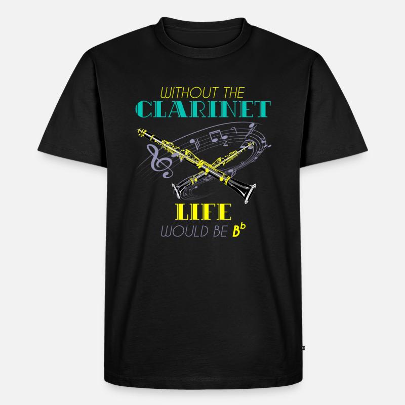 Klarinette Musikinstrument - Männer Premium Bio T-Shirt - Schwarz