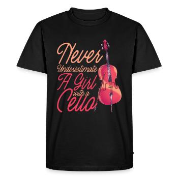 cello - Men's Premium Organic T-Shirt - black - Front - Nico (187cm)