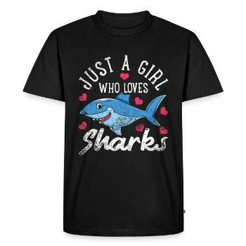 Shark girl - Men's Premium Organic T-Shirt - black - Front - Nico (187cm)