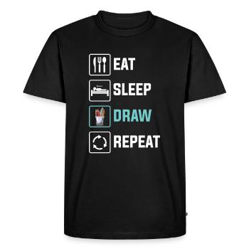 Artistes - T-shirt Premium bio Homme - noir - Devant - Nico (187cm)