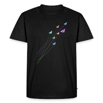 Grue d'art pliante en origami - T-shirt Premium bio Homme - noir - Devant - Nico (187cm)