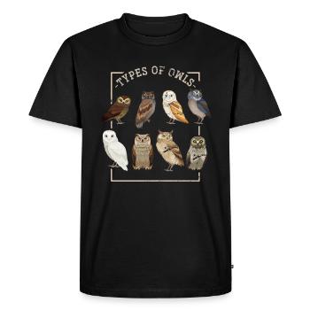 Owl night - Men's Premium Organic T-Shirt - black - Front - Nico (187cm)