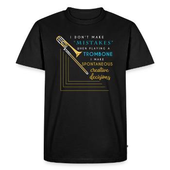 Trombone musicien - T-shirt Premium bio Homme - noir - Devant - Nico (187cm)