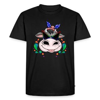 Cow village village children - Men's Premium Organic T-Shirt - black - Front - Nico (187cm)