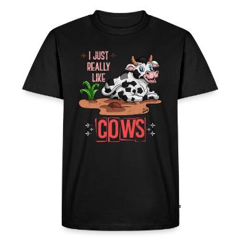 Vaches - T-shirt Premium bio Homme - noir - Devant - Nico (187cm)