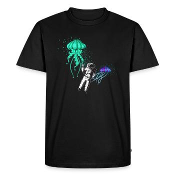 Cosmonaute méduse - T-shirt Premium bio Homme - noir - Devant - Nico (187cm)