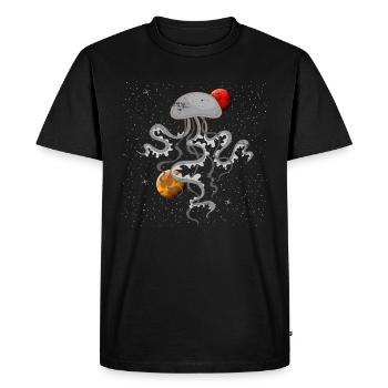 Plongeur amoureux des animaux méduses - T-shirt Premium bio Homme - noir - Devant - Nico (187cm)