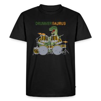 Drums T-Rex - Men's Premium Organic T-Shirt - black - Front - Nico (187cm)