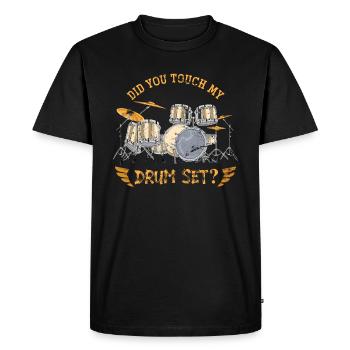 Batteur de batterie - T-shirt Premium bio Homme - noir - Devant - Nico (187cm)