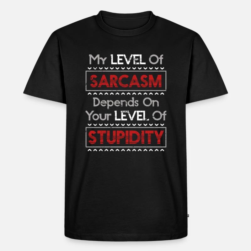 Sarkasmus Ironisch - Männer Premium Bio T-Shirt - Schwarz