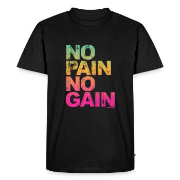 No Pain No Gain - Entraînement Fitness Hommes Femmes - T-shirt Premium bio Homme - noir - Devant - Nico (187cm)