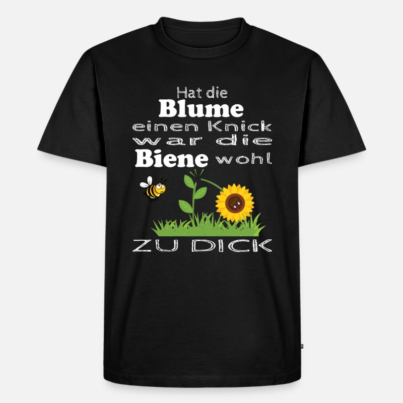 Blume Knick Biene Dick - Männer Premium Bio T-Shirt - Schwarz