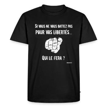 Qui le fera ? - T-shirt Premium bio Homme - noir - Devant - Nico (187cm)