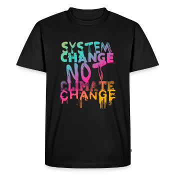 Changement de système - pas changement climatique - T-shirt Premium bio Homme - noir - Devant - Nico (187cm)