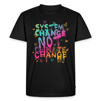 Changement de système - pas changement climatique - T-shirt Premium bio Homme - noir - Devant - Nico (187cm)