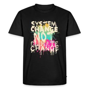 Changement de système - pas changement climatique - T-shirt Premium bio Homme - noir - Devant - Nico (187cm)