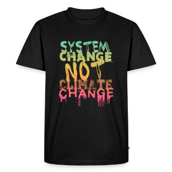 Changement de système - pas changement climatique - T-shirt Premium bio Homme - noir - Devant - Nico (187cm)