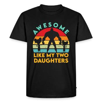 Génial comme mes filles Drôle cadeau de fête des pères - T-shirt Premium bio Homme - noir - Devant - Nico (187cm)