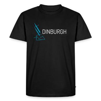 Edinburgh in blau - Männer Premium Bio T-Shirt - Schwarz - Vorne - Nico (187cm)