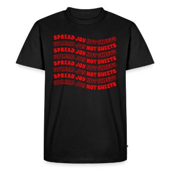 Humour de bureau Répandre la joie Pas les draps - T-shirt Premium bio Homme - noir - Devant - Nico (187cm)