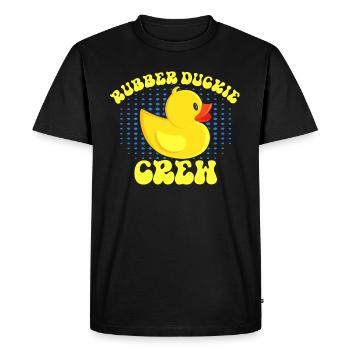 Rubber Duckie Crew Cute Duck - Men's Premium Organic T-Shirt - black - Front - Nico (187cm)