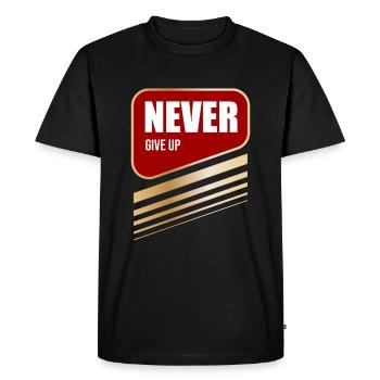 NEVER Give Up - T-shirt Premium bio Homme - noir - Devant - Nico (187cm)