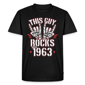 This guy has been rocking since 1963 vintage birthday - Men's Premium Organic T-Shirt - black - Front - Nico (187cm)