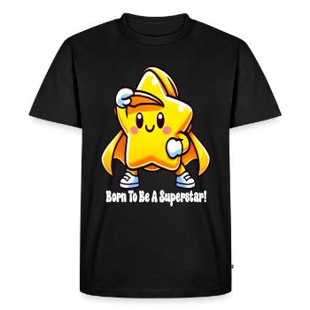 Né pour être une superstar - T-shirt Premium bio Homme - noir - Devant - Nico (187cm)