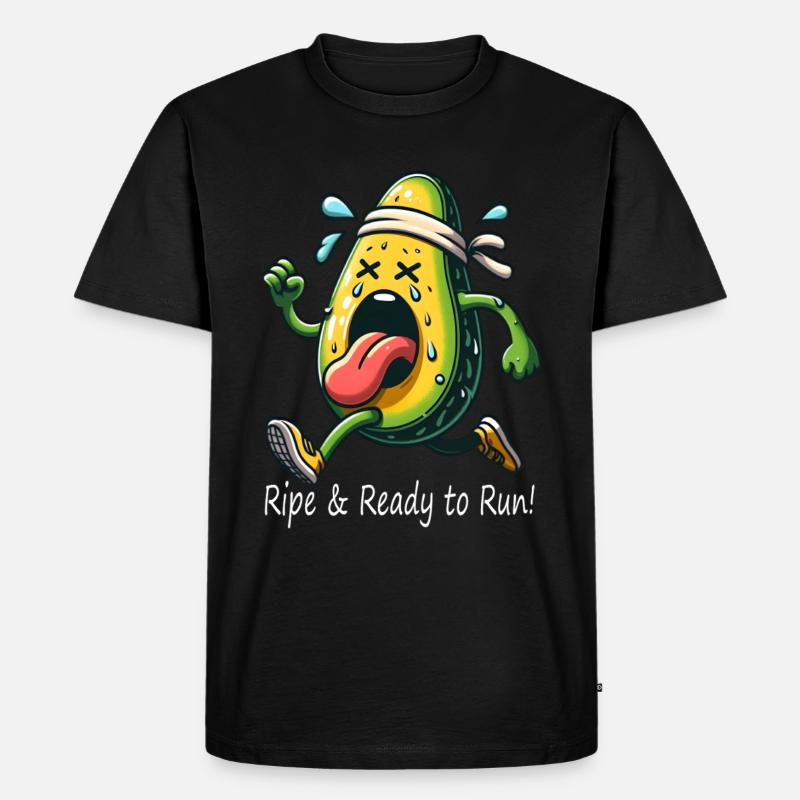 Avocado-Athlet - Männer Premium Bio T-Shirt - Schwarz
