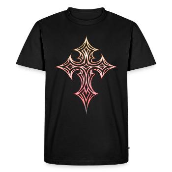 Croix gothique Y2K Emo Croix Gothique Esthétique Tribal - T-shirt Premium bio Homme - noir - Devant - Nico (187cm)