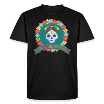 Dia de los muertos Sugar Skull Catrina - T-shirt Premium bio Homme - noir - Devant - Nico (187cm)
