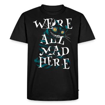 Logo Chat du Cheshire - T-shirt Premium bio Homme - noir - Devant - Nico (187cm)