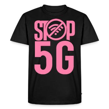Stops 5G adversary network radiation cellular - Men's Premium Organic T-Shirt - black - Front - Nico (187cm)