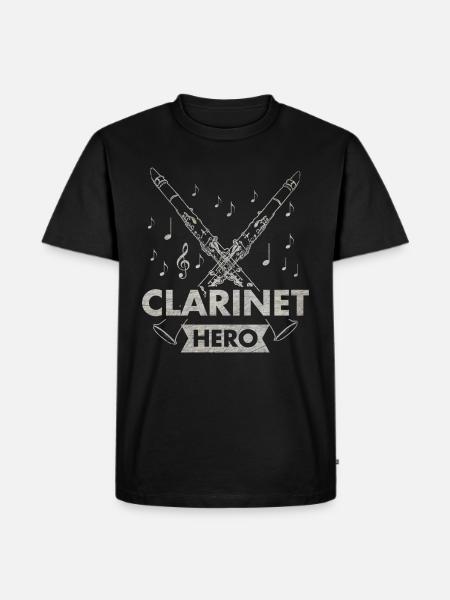 Klarinette - Männer Premium Bio T-Shirt - Schwarz