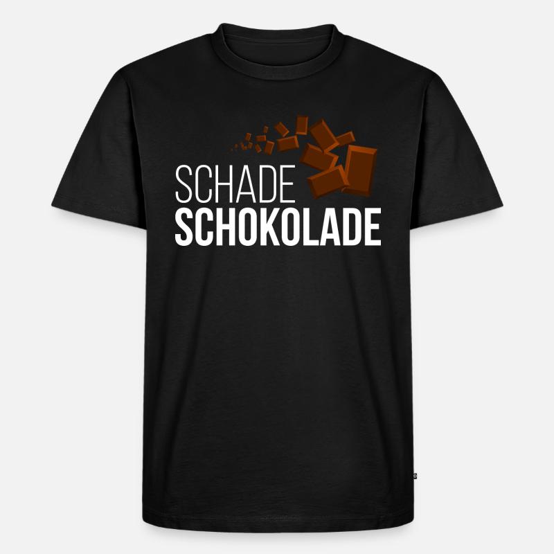 Schade Schokolade - Männer Premium Bio T-Shirt - Schwarz