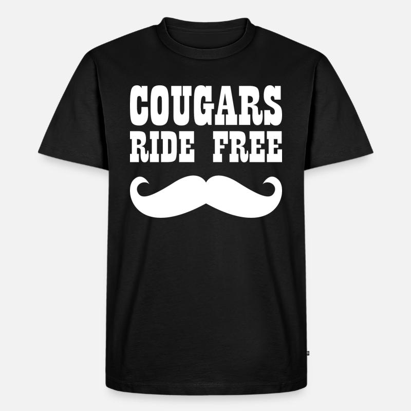 Cougars Ride Free Beard Pun - Männer Premium Bio T-Shirt - Schwarz