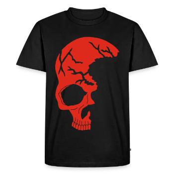 Demi-crâne rouge - T-shirt Premium bio Homme - noir - Devant - Nico (187cm)