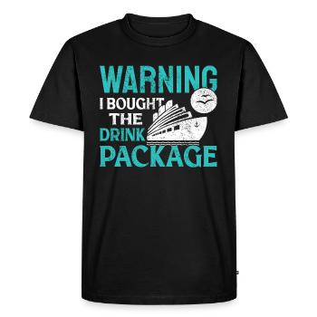 Avertissement de navire J’ai acheté le forfait boisson Croisière - T-shirt Premium bio Homme - noir - Devant - Nico (187cm)